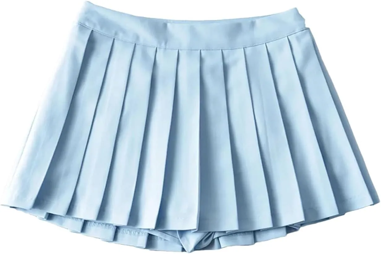 Women's Casual Mini Short Skirt Pleated Skirts for Women Elastic Sexy Pencil Club Skirts