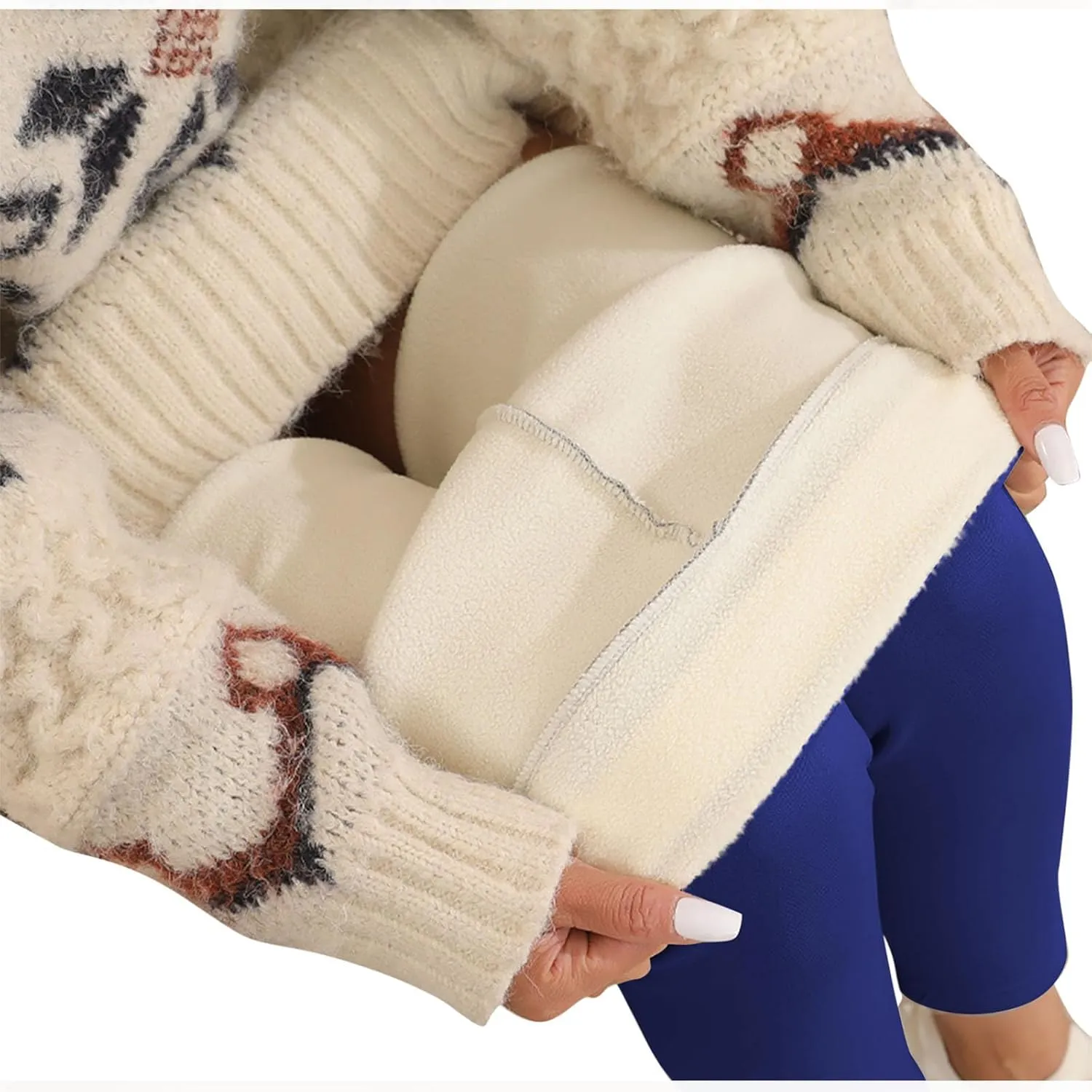 Women's Casual Sherpa Leggings Thicken Heavy Jogger Pants Fleece Lined Warm Thermal Pants Workout Yoga Tights