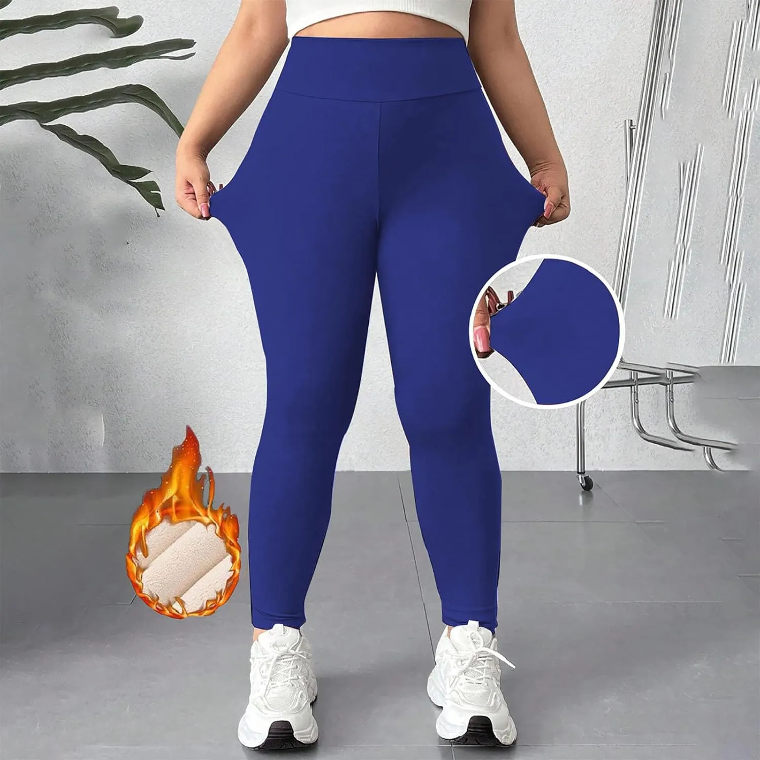 Women's Casual Sherpa Leggings Thicken Heavy Jogger Pants Fleece Lined Warm Thermal Pants Workout Yoga Tights