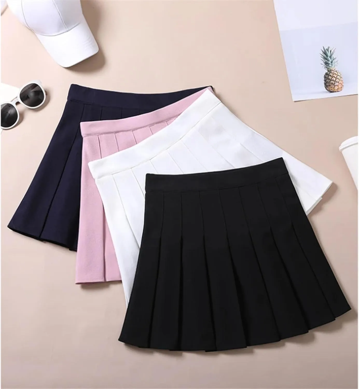 Women's Casual Short Skirts for Women Pleated High Waist Sexy Mini Skirt Athletic Short Dress