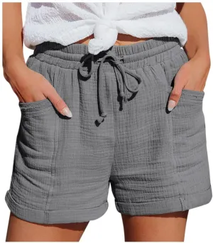 Womens Cotton Linen Summer Palazzo Pants Flowy Wide Leg Beach Pants High Waist Long Lounge Trouser with Pocket