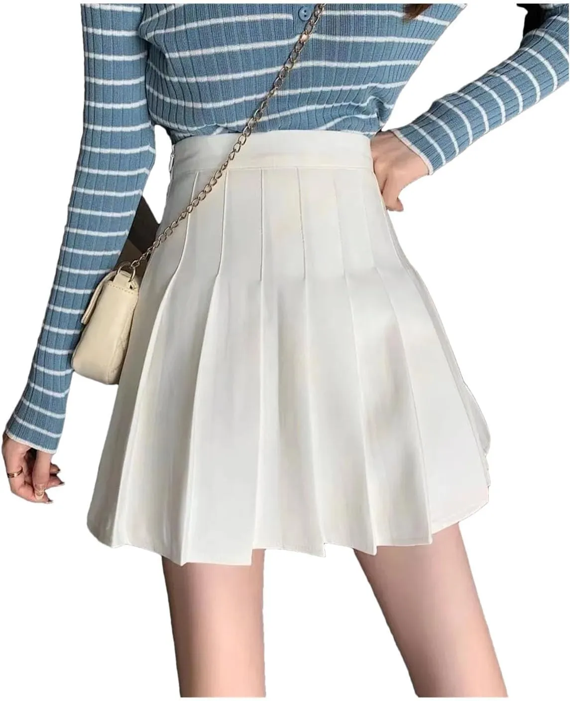 Women's Half Length Skirts for Women High Waist Mini Casual Ruffle Skirt Sexy Pleated Skirt