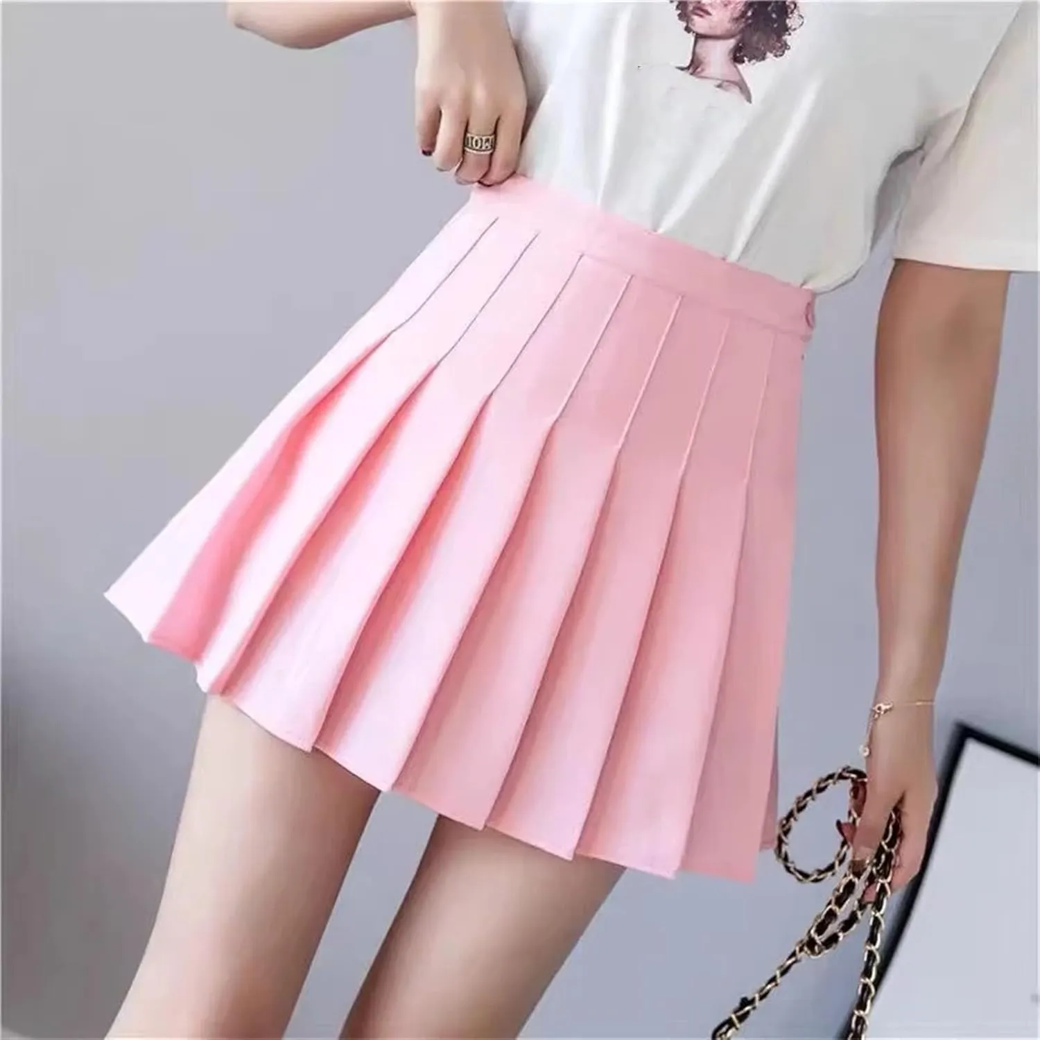 Women's Half Length Skirts for Women High Waist Mini Casual Ruffle Skirt Sexy Pleated Skirt