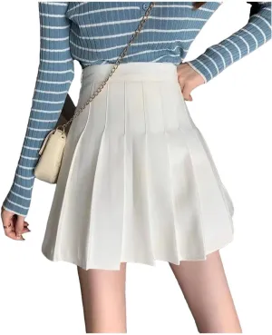 Women's Half Length Skirts for Women High Waist Mini Casual Ruffle Skirt Sexy Pleated Skirt
