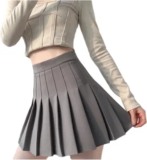 Women's Half Length Skirts for Women High Waist Mini Casual Ruffle Skirt Sexy Pleated Skirt