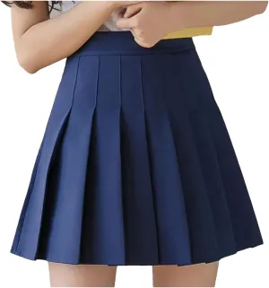 Women's Half Length Skirts for Women High Waist Mini Casual Ruffle Skirt Sexy Pleated Skirt