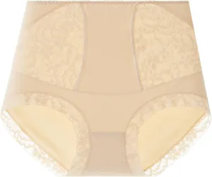 Women's High Waist Cotton Underwear Soft Brief Sexy Lace Panties Regular Butt Lift Seamless Brief