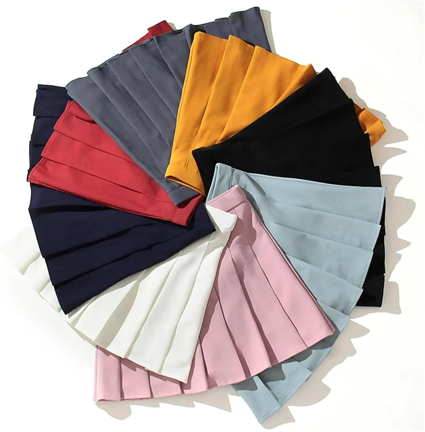 Women's High Waist Mini Skirts for Women Pleated Athletic Skirts Large Size A-Line Skirt