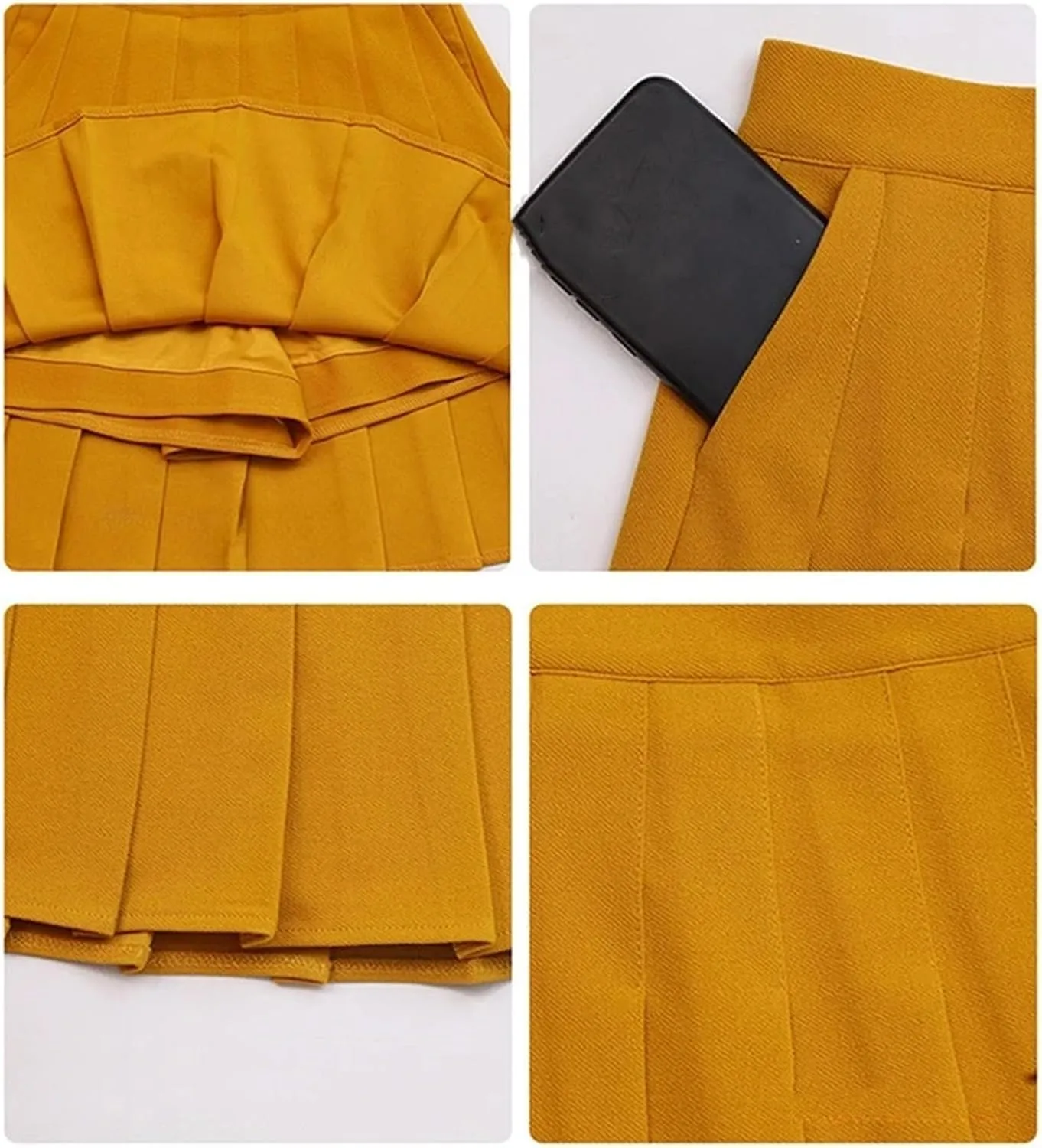 Women's High-Waisted Short Skirts for Women Pleated Athletic Skirts with Pockets Sexy Mini Skirt