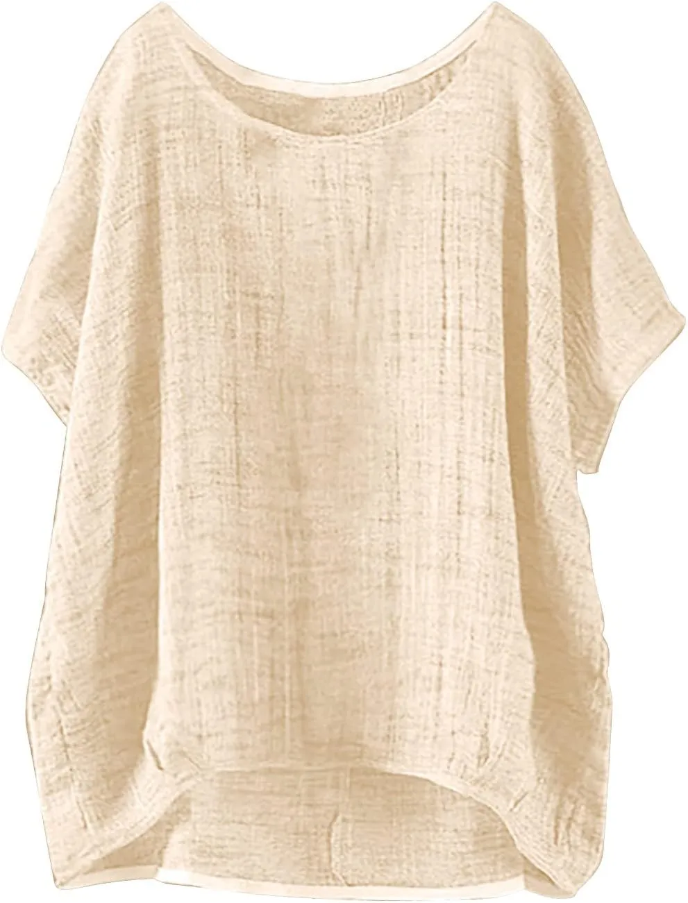 Womens Linen Shirts V Neck Button Down Blouses Collar Oversized Tops Short Sleeve Loose Fit T-Shirt