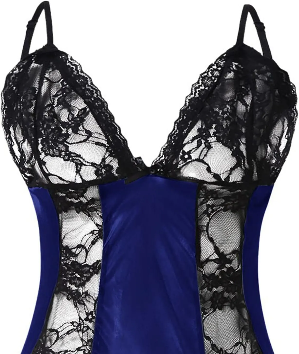 Women'S Lingerie Eyelash Lace Mesh Teddy Babydoll Nightgown Outfits Super Stretchy Underwire