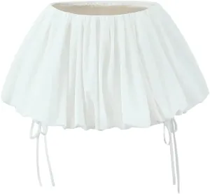 Womens Mini Skirt Elastic Low Waist with Bow Lace Shorts Underwear Skirts Y2K
