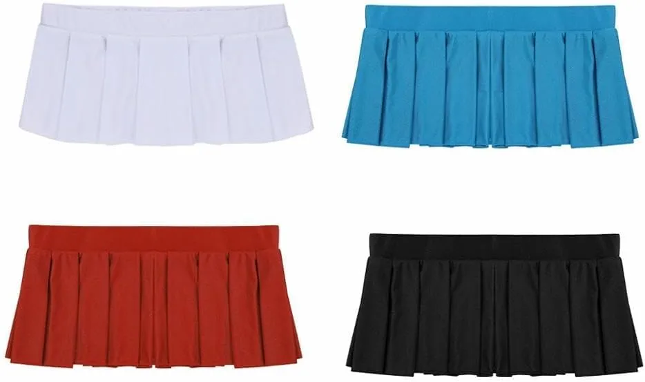 Womens Nightdresses Low Rise Pleated Mini Skirt Cosplay Costume Pole Dancing Performance Mini Skirts Pajamas Underwear