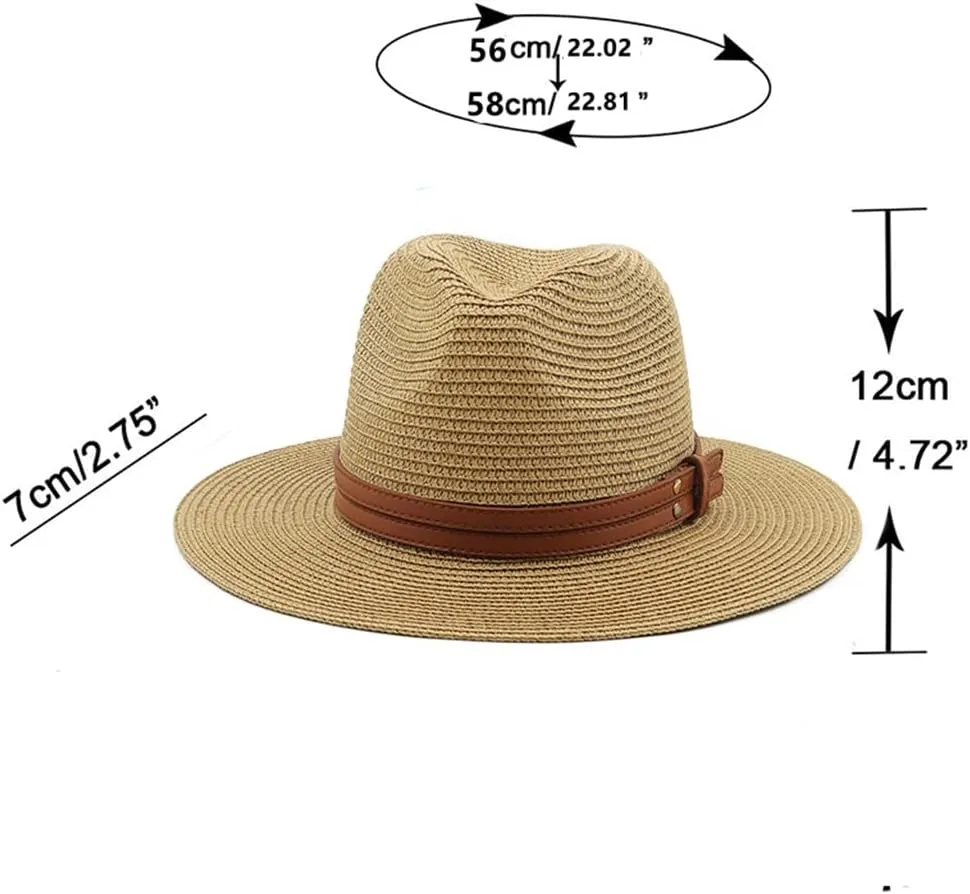 Womens Panama Hats Wide Brim Sun Hat Beach Hat for Men Protection Cap for Travel