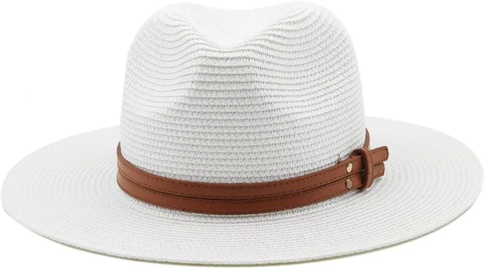 Womens Panama Hats Wide Brim Sun Hat Beach Hat for Men Protection Cap for Travel