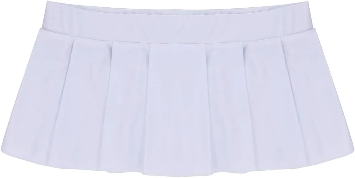 Women's Role Play Pleated Mini Skirt Solid Ruffle Lingerie Skirts Schoolgirl