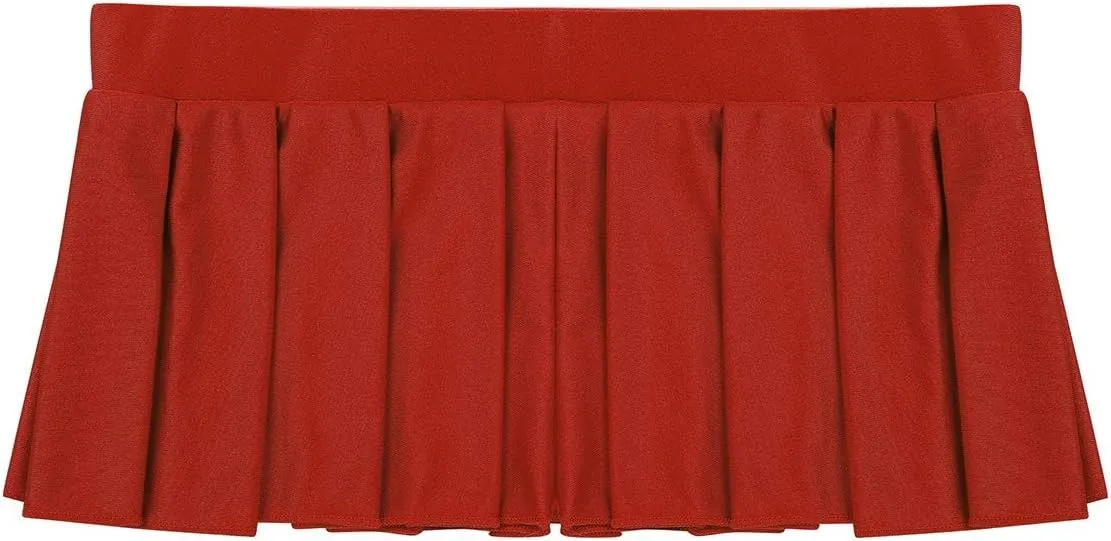 Women's Schoolgirl Role Play Pleated Mini Skirt Ruffle Lingerie Dress
