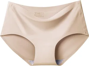 Women's Seamless Underwear No Show Cool Ice Silk Panties Breathable Comfortable High Waist Briefs