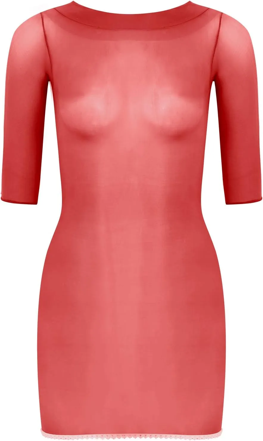 Women's Sexy Half Sleeve Stretchy Mesh Top Rave Evening Party Club Bodycon Mini Dress