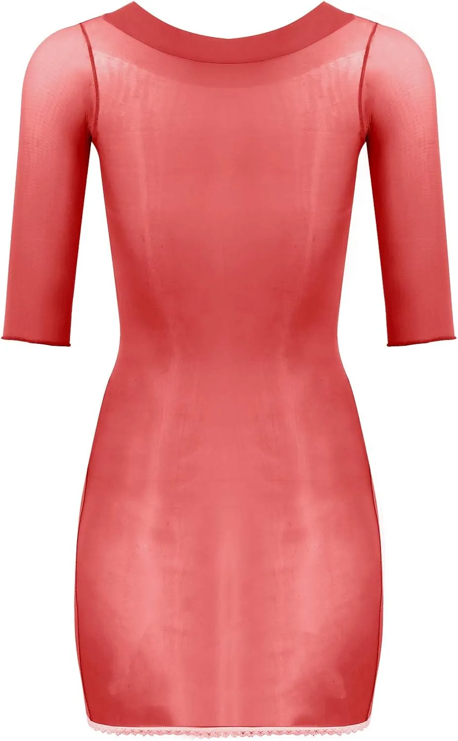 Women's Sexy Half Sleeve Stretchy Mesh Top Rave Evening Party Club Bodycon Mini Dress