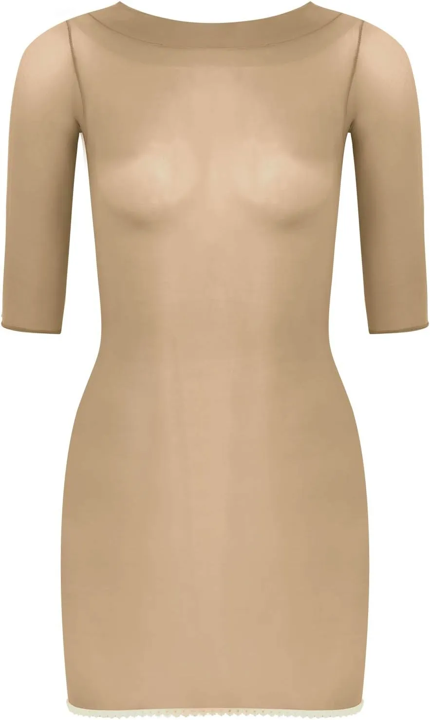 Women's Sexy Half Sleeve Stretchy Mesh Top Rave Evening Party Club Bodycon Mini Dress