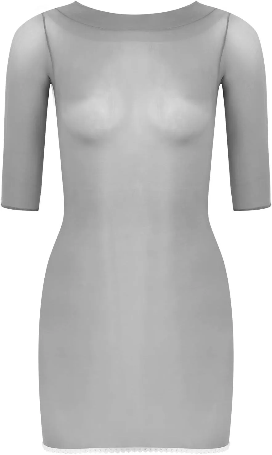 Women's Sexy Half Sleeve Stretchy Mesh Top Rave Evening Party Club Bodycon Mini Dress