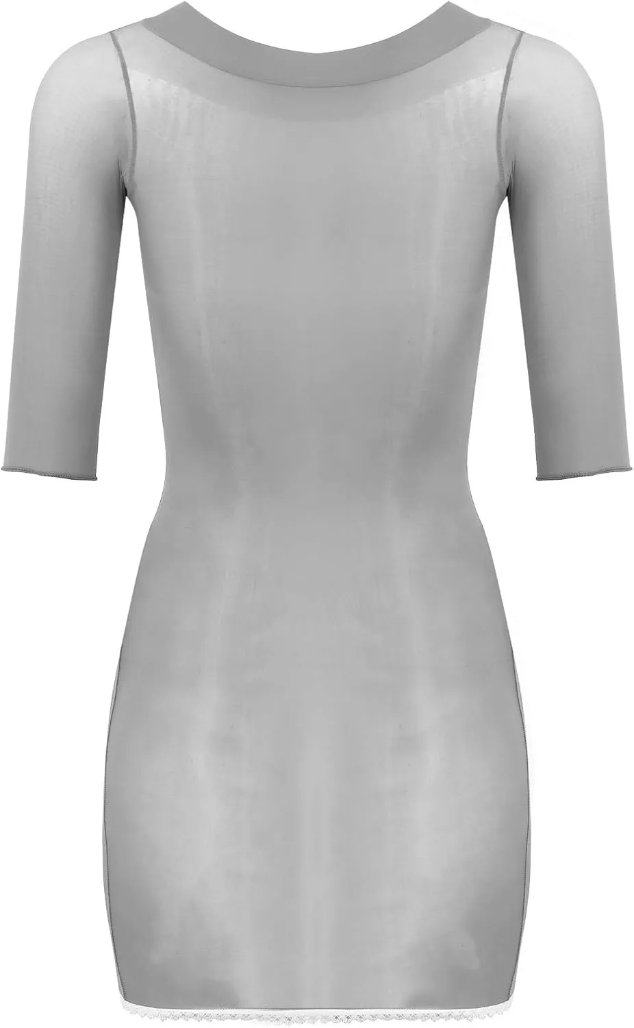 Women's Sexy Half Sleeve Stretchy Mesh Top Rave Evening Party Club Bodycon Mini Dress