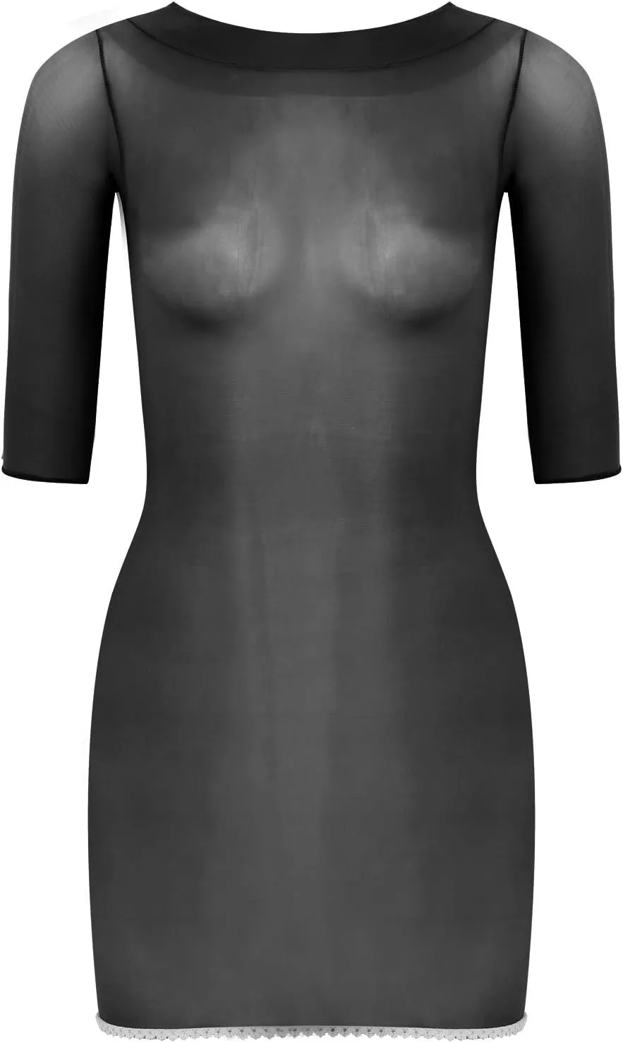 Women's Sexy Half Sleeve Stretchy Mesh Top Rave Evening Party Club Bodycon Mini Dress