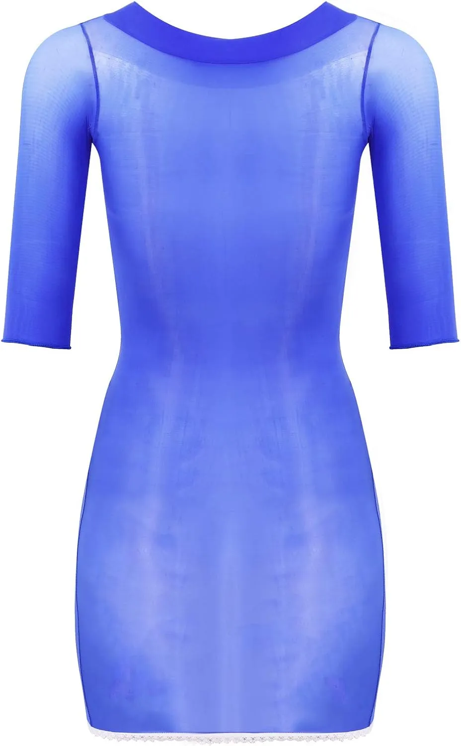 Women's Sexy Half Sleeve Stretchy Mesh Top Rave Evening Party Club Bodycon Mini Dress
