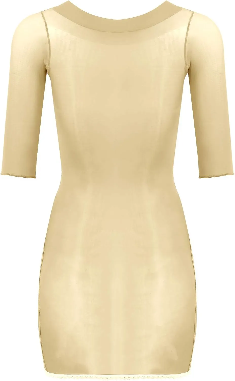 Women's Sexy Half Sleeve Stretchy Mesh Top Rave Evening Party Club Bodycon Mini Dress