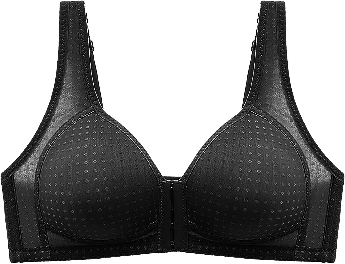 Women's Solid Color Front Button Large Size Thin Bra Underwear