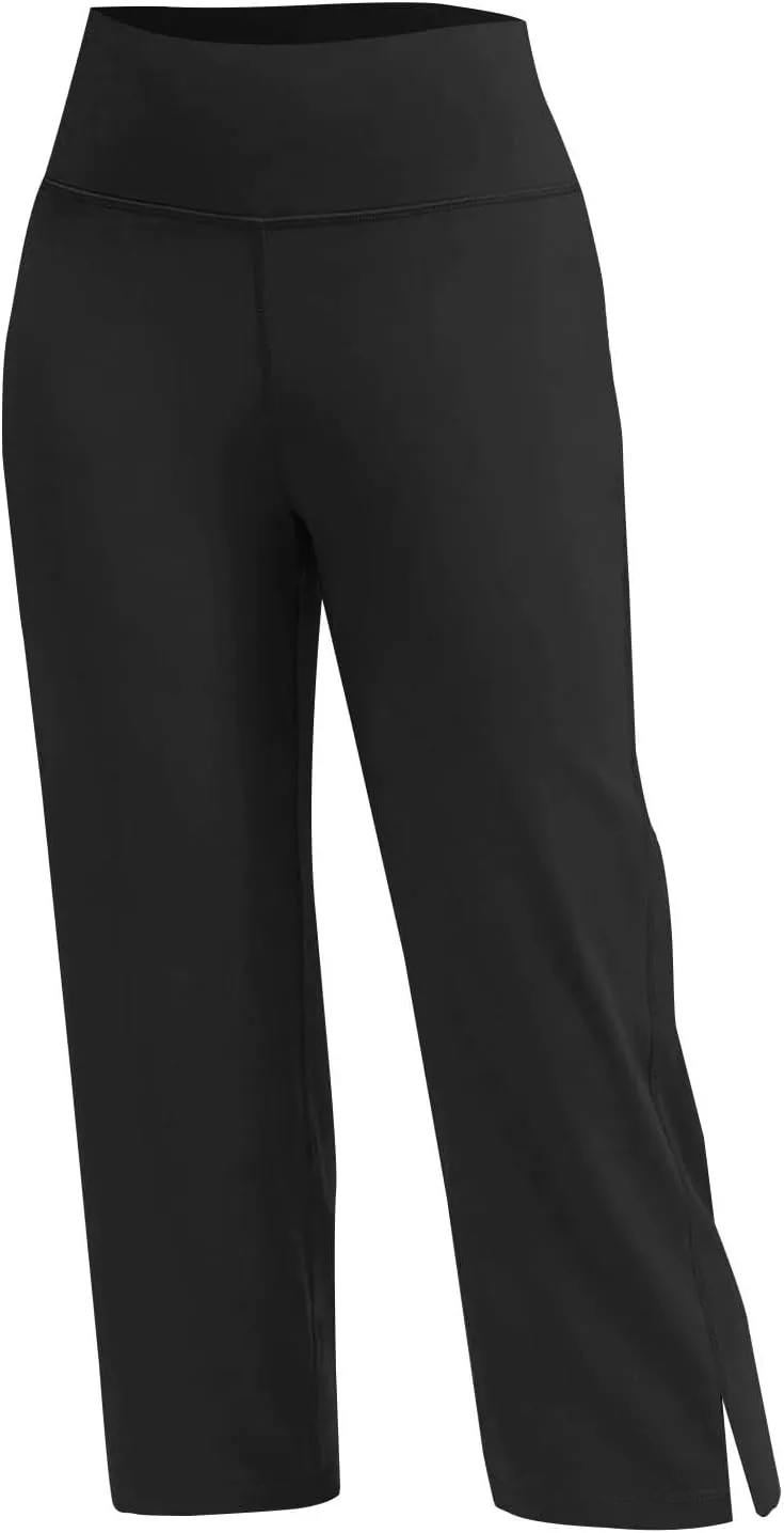Women's Straight Leg Yoga Capris High Waist Tummy Control Bootcut Crop Pants Athletic Workout Leggings with Pockets