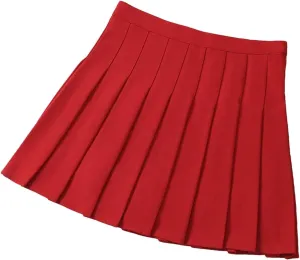 Women's Summer Pleated Skirt Elastic High Waist Short Mini Skirt for Women Sexy Sports Short Dress