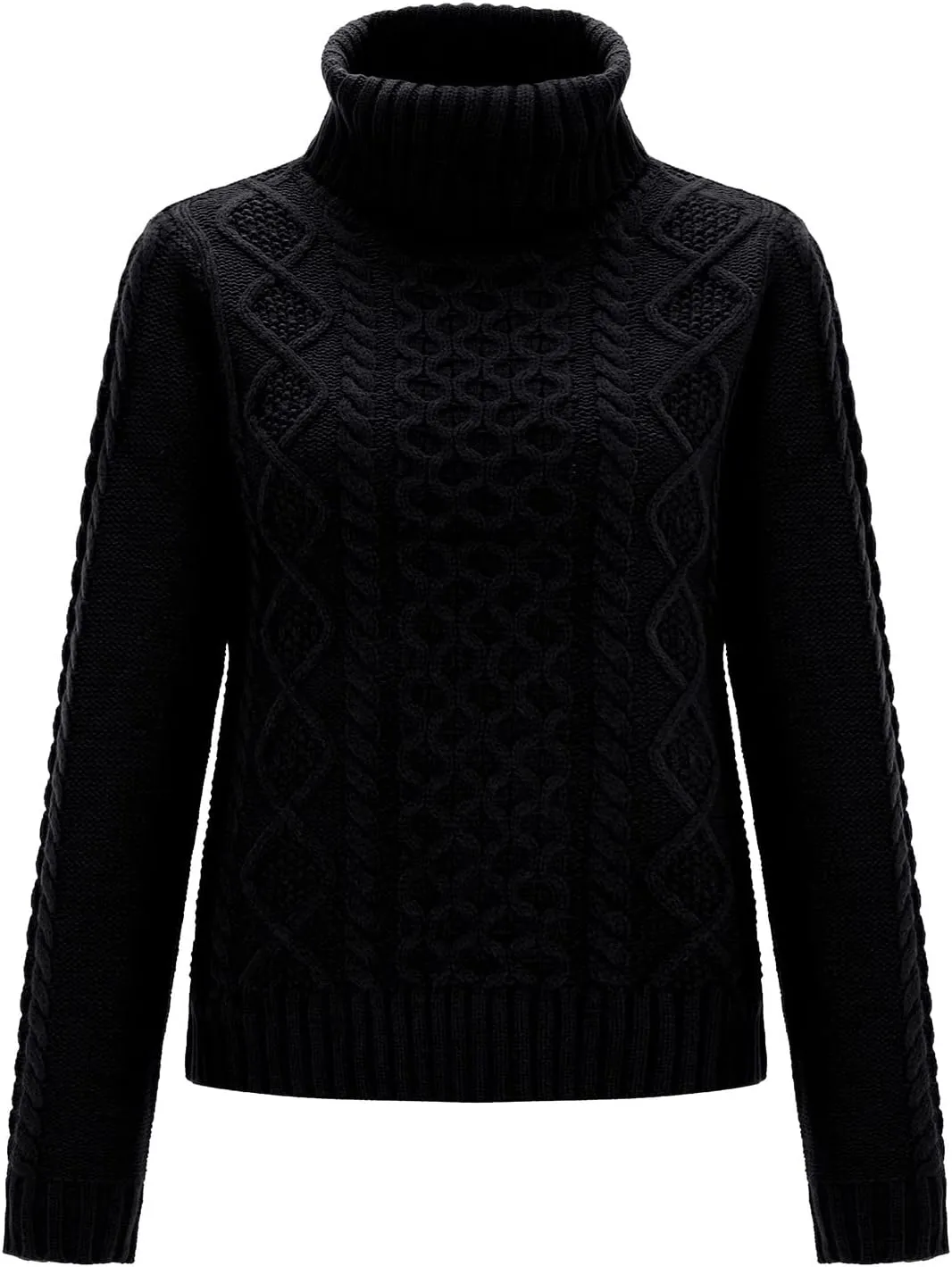 Womens Turtleneck Long Sleeve Ribbed Pullover Sweater Long Sleeves Tops Midweight Thermal Underwear Blouse