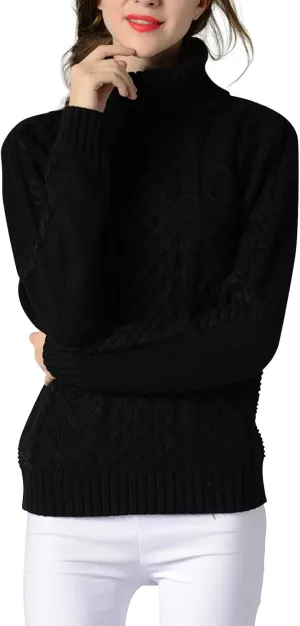 Womens Turtleneck Long Sleeve Ribbed Pullover Sweater Long Sleeves Tops Midweight Thermal Underwear Blouse