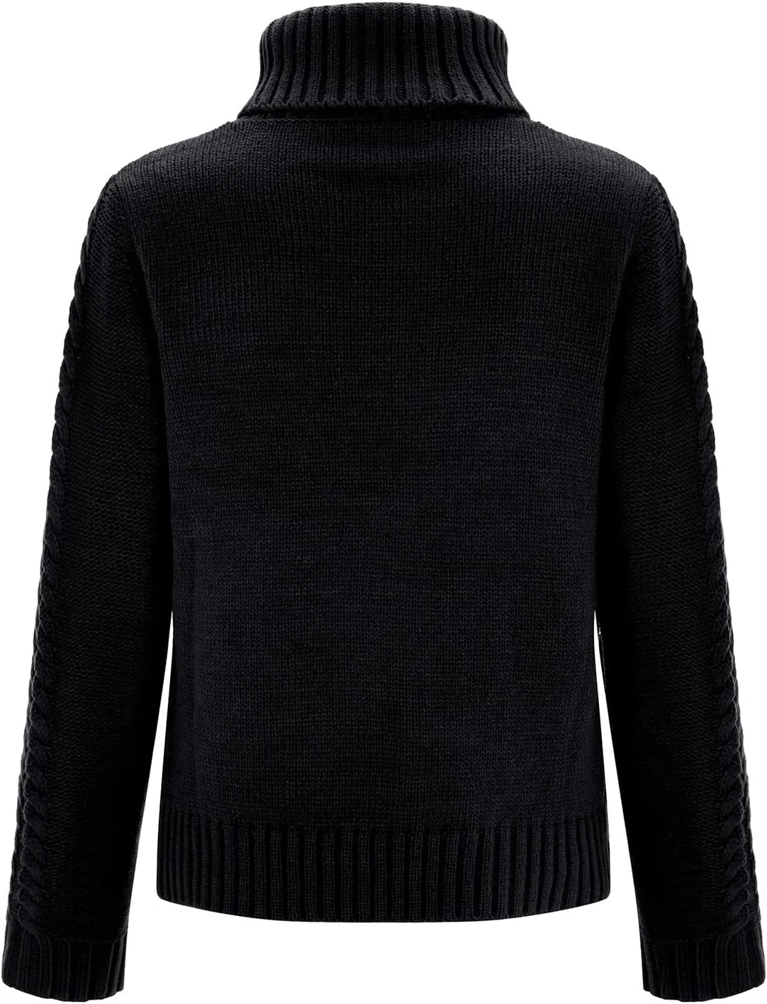 Womens Turtleneck Long Sleeve Ribbed Pullover Sweater Long Sleeves Tops Midweight Thermal Underwear Blouse