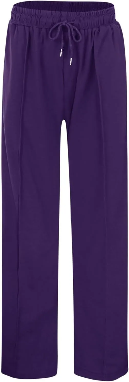 Womens Wide Leg Sweatpants High Waist Cotton Baggy Casual Drawstring Sports Athletic Sweat Pants with Pockets