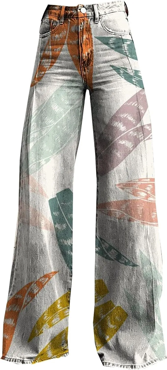 Workout Loose Pants with Pockets Printed Casual Pants Womens Wide Leg Yoga Pants Yoga Pants Joggers for Women with