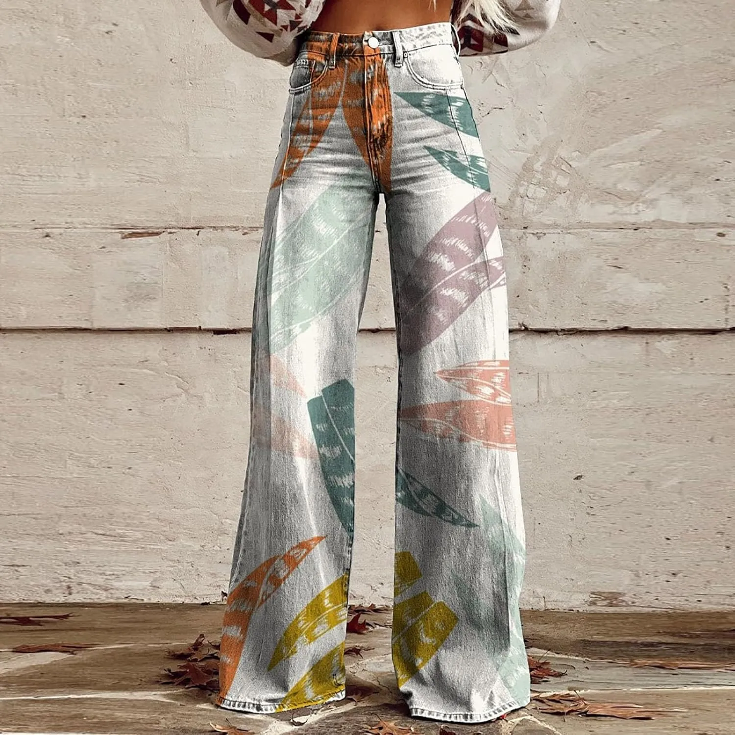 Workout Loose Pants with Pockets Printed Casual Pants Womens Wide Leg Yoga Pants Yoga Pants Joggers for Women with