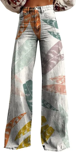 Workout Loose Pants with Pockets Printed Casual Pants Womens Wide Leg Yoga Pants Yoga Pants Joggers for Women with