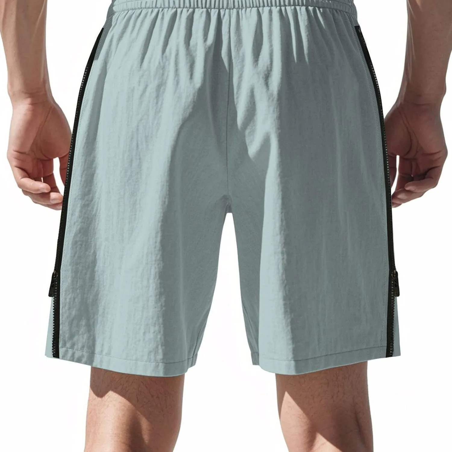 Workout Shorts Men Knee Length Athletic Basketball Gym Gear Quick Dry Lightweight Active Wear with Side Zipper Split