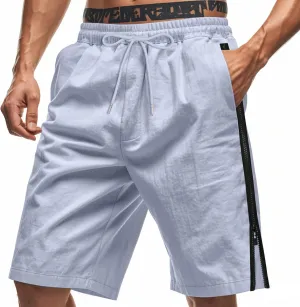 Workout Shorts Men Knee Length Athletic Basketball Gym Gear Quick Dry Lightweight Active Wear with Side Zipper Split