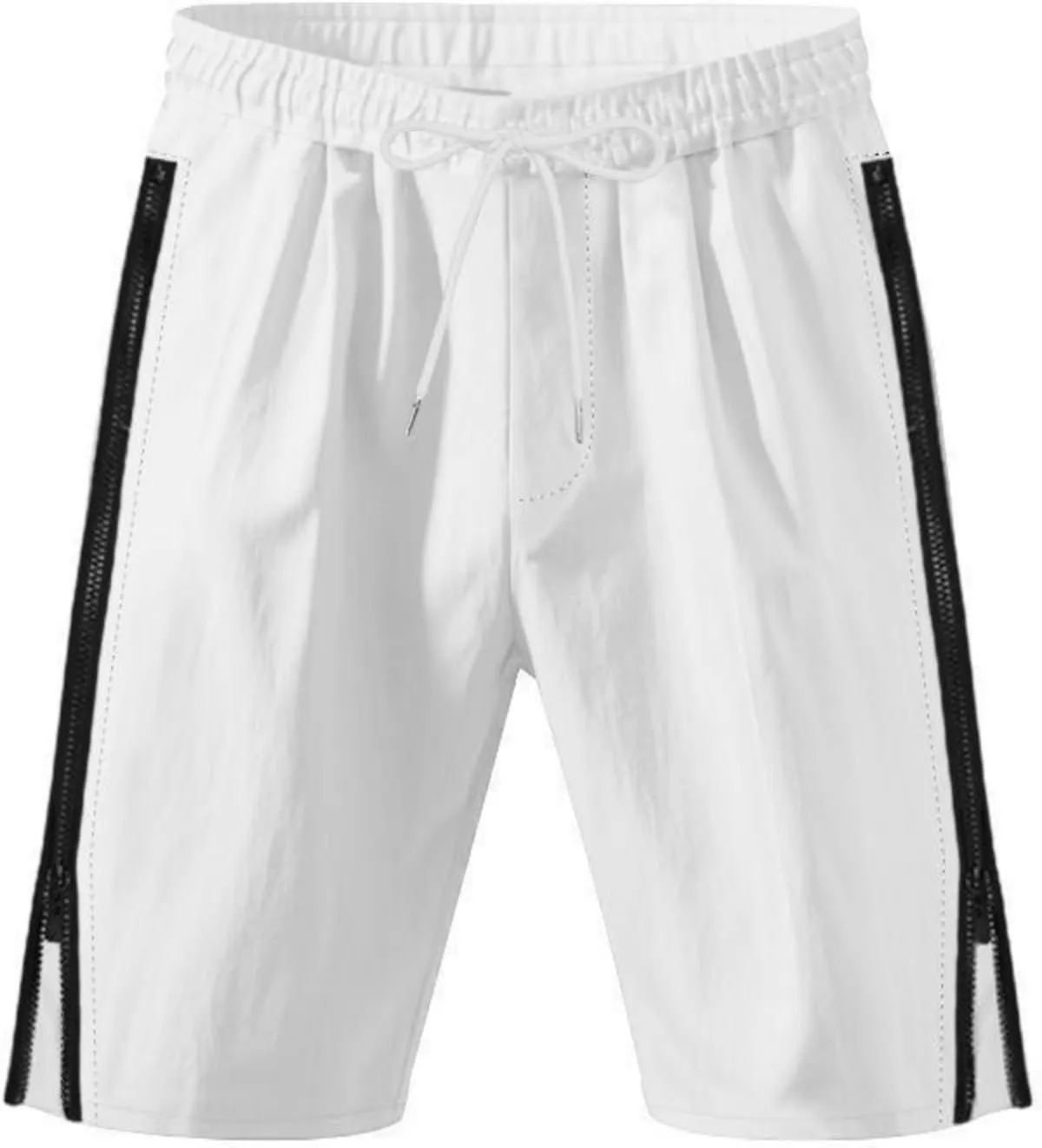 Workout Shorts Men Knee Length Athletic Basketball Gym Gear Quick Dry Lightweight Active Wear with Side Zipper Split