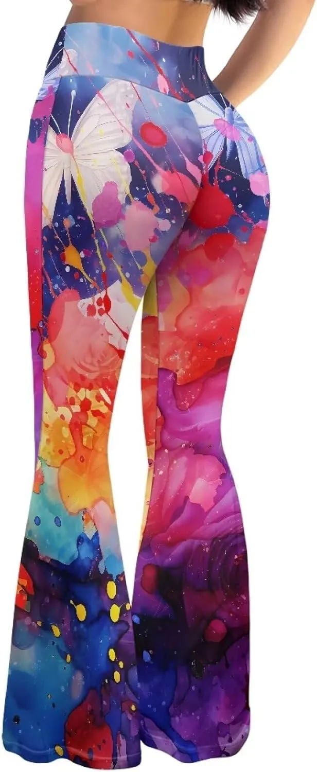 YEXIATODO Flared Yoga Pants for Women Girls Bootleg Yoga Pants Bell Bottom Pants Soft Flared Leggings Hippie Pants Tights