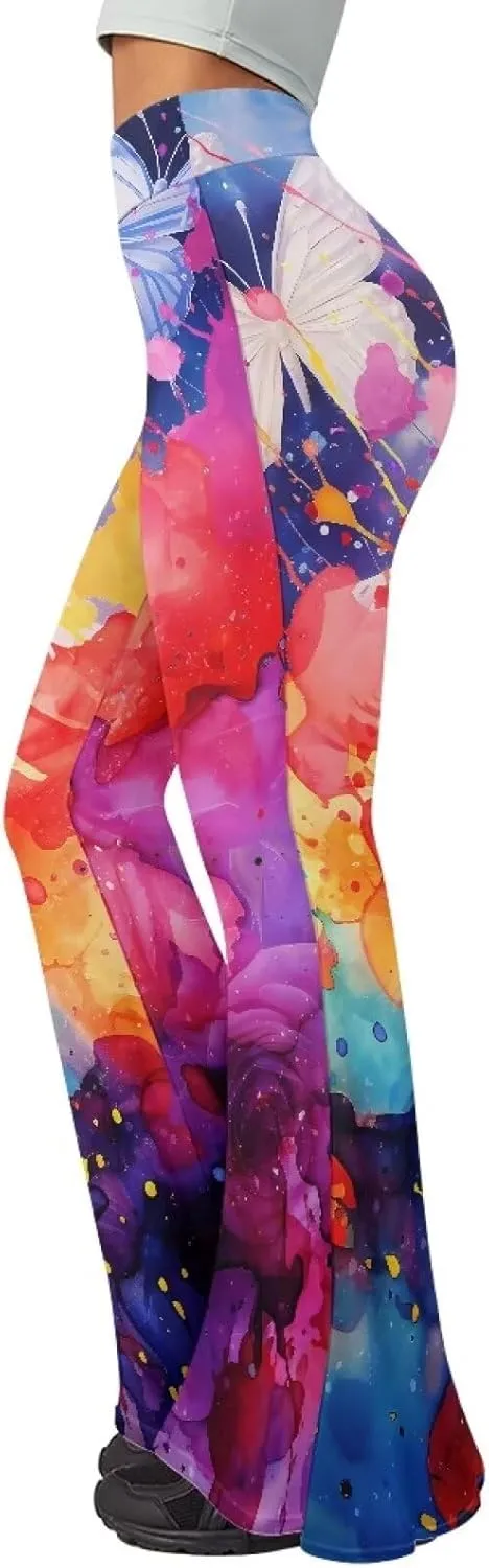 YEXIATODO Flared Yoga Pants for Women Girls Bootleg Yoga Pants Bell Bottom Pants Soft Flared Leggings Hippie Pants Tights