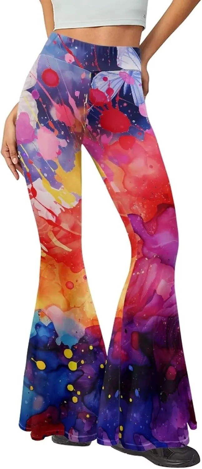 YEXIATODO Flared Yoga Pants for Women Girls Bootleg Yoga Pants Bell Bottom Pants Soft Flared Leggings Hippie Pants Tights