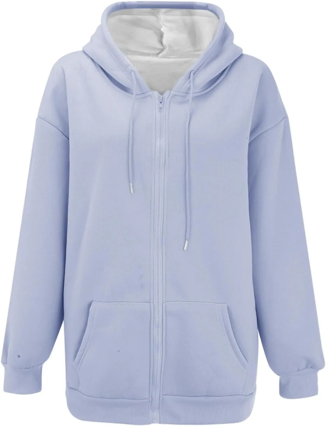 ZYXTIM Women's 2024 Spring Fashion Sweatshirts Zip Up Cropped Hoodies Cotton Warm Loose Casual Outdoor Gym Sport Jackets
